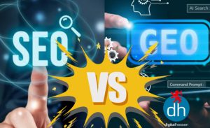 Titelbild passend zu meinem Blog Beitrag SEO vs GEO vom 1.09.2025